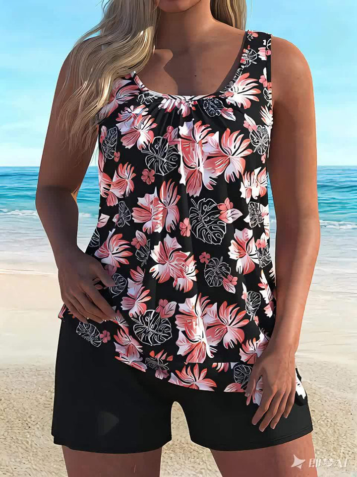 Clara | Floral Print Tankini Set