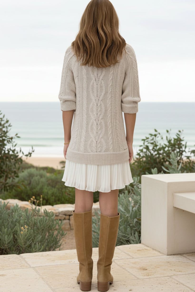 AVA – CABLE KNIT SWEATER DRESS